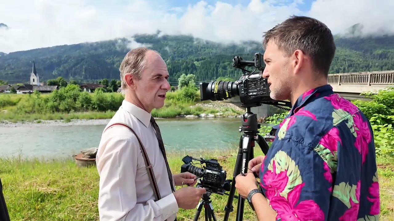 Interview-Setup mit Christian Hölbling als Helfried an der Drau